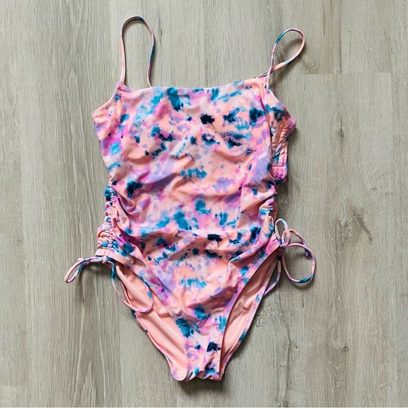 No Boundaries Tie Dye One Piece Swimsuit Pink Sz Small - Picture 1 of 7